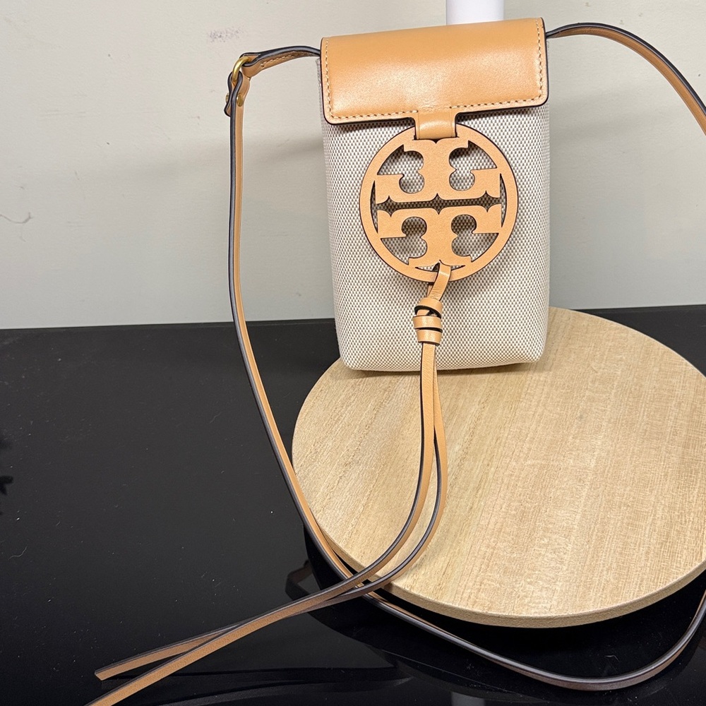 Tory Burch Miller Natural Vachetta Phone Crossbody - Picture 7 of 14